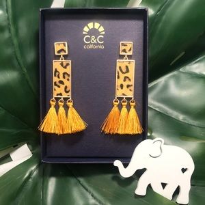 C&C California Leopard Tassel Earrings